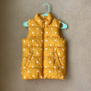 Old Navy Girls Yellow Polka Dot Puffer Vest